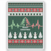 Feestelijke Fun & Heart Bit Pine Tree Sticker (Voorkant)