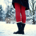 Feestelijke Fun Novelty Red Pink Polka Dot Christm Leggings<br><div class="desc">Dit zoete klassieke ontwerp heeft een handgetekende zachte roze stip op klassiek rood voor dat gezellige,  traditionele vakantiegevoel met een vleugje eigenzinnigheid. Originele kunst van Malissa Melrose.</div>