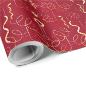 Feestelijke Fun Party Wrapping Paper Rood Cadeaupapier (Rol Hoek)