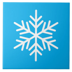 Feestelijke Fun White Nordic Snowflake op Azure Bl Tegeltje