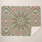 Feestelijke Funky Boho Hippie Kerstkaleidoscoop Sherpa Deken (Voorkant (horizontaal))