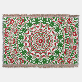 Feestelijke Funky Trippy Groovy Kerst Kaleidoscoop Deken