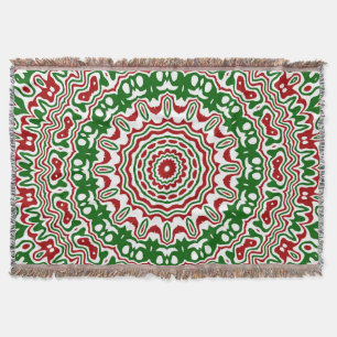 Feestelijke Funky Trippy Groovy Kerst Kaleidoscoop Deken