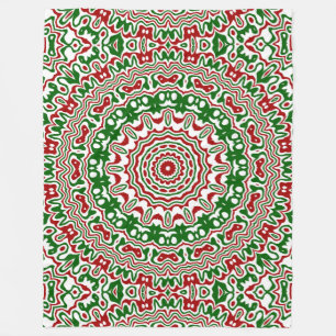 Feestelijke Funky Trippy Groovy Kerst Kaleidoscoop Fleece Deken