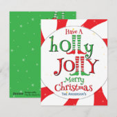 Feestelijke Funny Holly Jolly Merry Christmas Elf  Feestdagenkaart (Voorkant / Achterkant)
