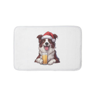 Feestelijke Furry Grin Border Collie's Kerstmis De Badmat