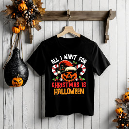 Feestelijke Fusion Fun: Halloween ontmoet Kerstmis T-shirt