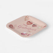 Feestelijke Galentijnsdag wijnglazen en harten Papieren Bordje (Gebogen)