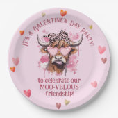 Feestelijke Galentijnse dag Hereford Koe Papieren Bordje (Voorkant)