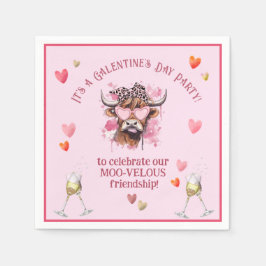Feestelijke Galentine's Day Hereford Koe Servet
