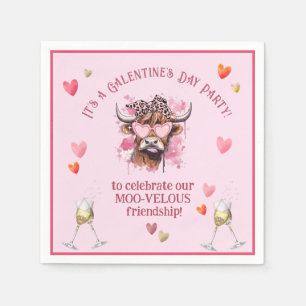 Feestelijke Galentine's Day Hereford Koe Servet