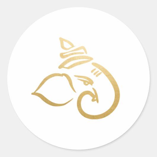 Feestelijke Ganesh | Indiase God | Nepgoud Ronde Sticker (Voorkant)