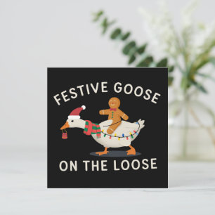 Feestelijke gans loslopende kerst gingerbread  feestdagenkaart
