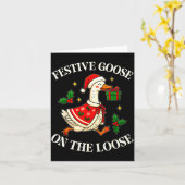 Feestelijke gans op de losse grappige Goosemas ker Kaart (Gele Bloem)