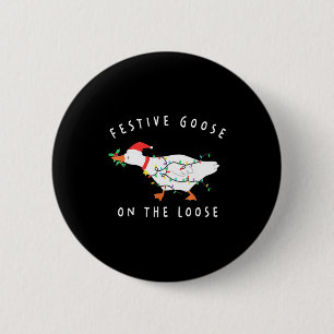Feestelijke Gans Op Vrije Voeten Grappige Dwaze Ga Ronde Button 5,7 Cm