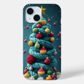 Feestelijke garen kerstboom groen rood Case-Mate iPhone case (Achterkant)