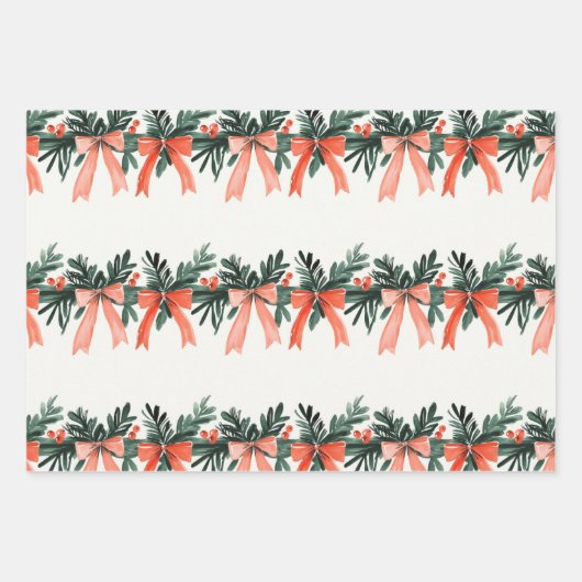 Feestelijke Garland waterverf Ribbons Gift Giving Inpakpapier Vel (Voorkant 3)