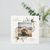 Feestelijke gebladerte Flat Holiday Photo Card Feestdagenkaart (Staand voorkant)
