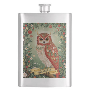 Feestelijke gebladerte uil gepersonaliseerd flacon