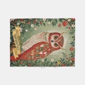 Feestelijke gebladerte uil gepersonaliseerd fleece deken (Voorkant (Horizontaal))