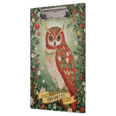 Feestelijke gebladerte uil gepersonaliseerd klembord (Links)
