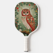 Feestelijke gebladerte uil gepersonaliseerd pickleball paddle (Achterkant)