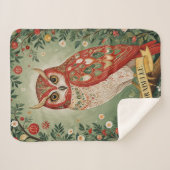 Feestelijke gebladerte uil gepersonaliseerd sherpa deken (Voorkant (horizontaal))