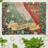 Feestelijke gebladerte uil gepersonaliseerd theedoek (Gevouwen)