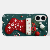 Feestelijke gebreide kerst kous rood groen Case-Mate iPhone case (Achterkant (horizontaal))