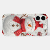 Feestelijke gebreide sneeuwman kerstvakantie Case-Mate iPhone case (Achterkant (horizontaal))