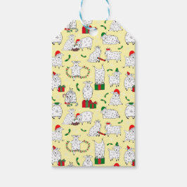 Feestelijke geiten met Kerstmis Cadeaulabel