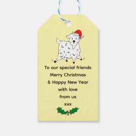 Feestelijke geiten met Kerstmis Cadeaulabel