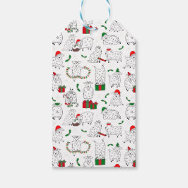 Feestelijke geiten met Kerstmis Cadeaulabel