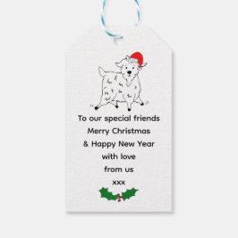 Feestelijke geiten met Kerstmis Cadeaulabel