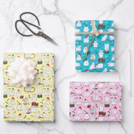 Feestelijke geiten met Kerstmis Inpakpapier Vel