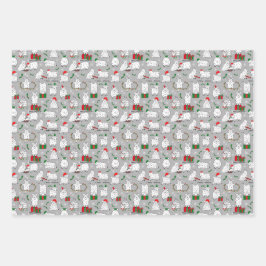 Feestelijke geiten met Kerstmis Inpakpapier Vel