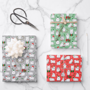 Feestelijke geiten met Kerstmis Inpakpapier Vel
