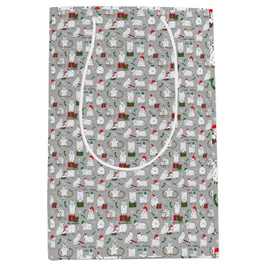 Feestelijke geiten met Kerstmis Medium Cadeauzakje (Voorkant)