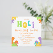 Feestelijke gelukkige Holi Kleurrijke verfspatten Kaart (Staand voorkant)