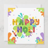 Feestelijke gelukkige Holi Kleurrijke verfspatten Kaart (Achterkant)