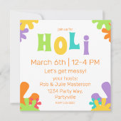 Feestelijke gelukkige Holi Kleurrijke verfspatten Kaart (Voorkant)