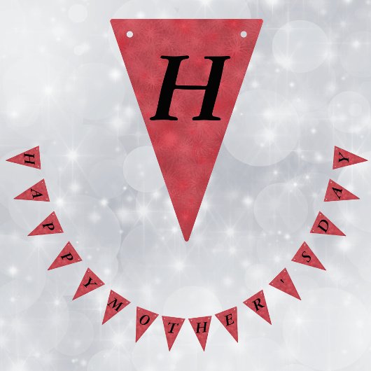 Feestelijke Gelukkige Moeders Dag Rode Ster Bursts Vlaggetjes