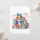 Feestelijke Gelukkige Verjaardag Alle Leeftijden W Kaart (Voorkant / Achterkant in situ)