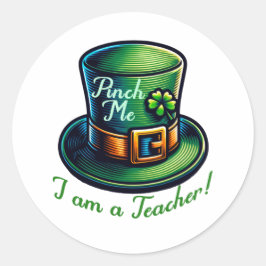 Feestelijke Geluksleraar St. Patrick's Dag Viering Ronde Sticker