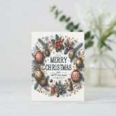 Feestelijke gelukzaligheid vieren: Vrolijk kerstfe Briefkaart (Staand voorkant)