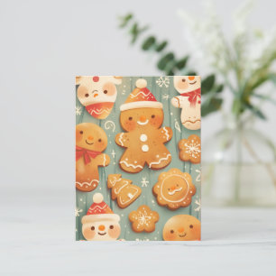 Feestelijke Gemberkoek Koekjes Feestdagenkaart