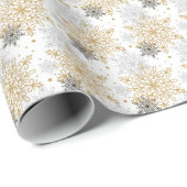 feestelijke gemengde kleuren sneeuwvlok kerstpatro cadeaupapier (Rol Hoek)