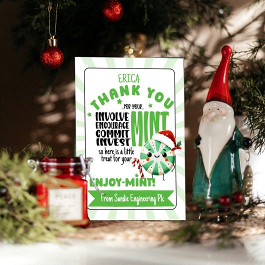 Feestelijke genieten van Mint Holiday Kaart met aa