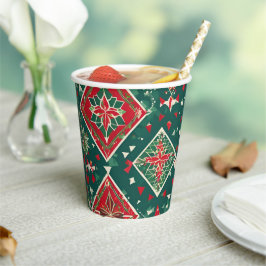 Feestelijke Geometrische Charm Kerst Papier Cup Papieren Bekers