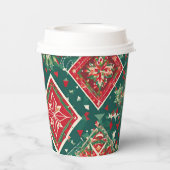 Feestelijke Geometrische Charm Kerst Papier Cup Papieren Bekers (Achterkant)